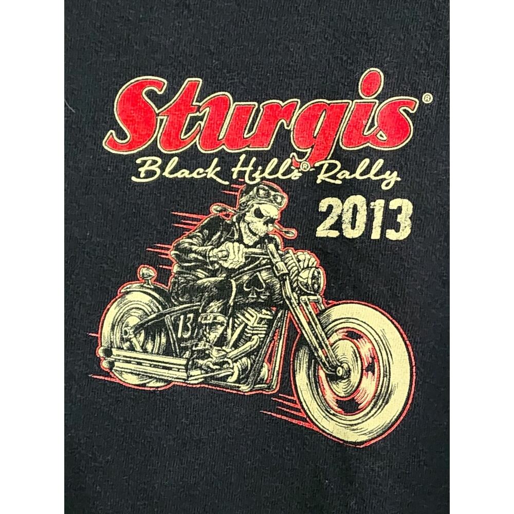 T-Shirt-Sturgis Black Hills Rally 2013-Black-Motorcycle-Classic-Woman's Med